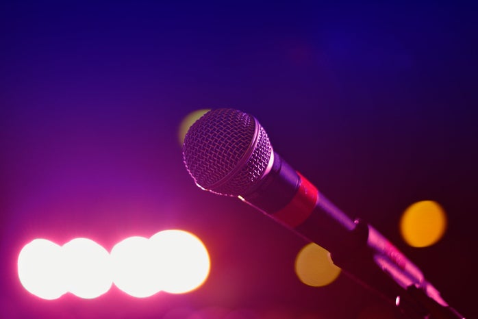 close-up of microphone