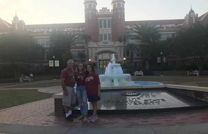 Family in front of Westcott Fountain
