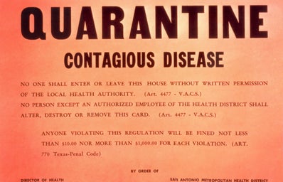 Orange Corona quarantine notice