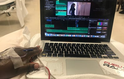 woman working on movie in hospital