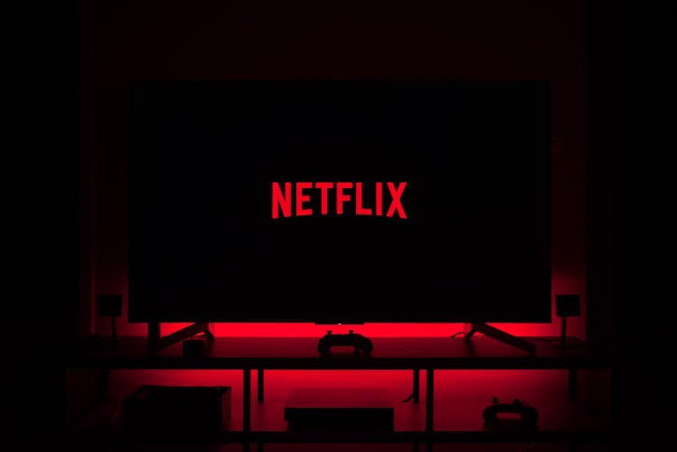 netflix logo on flat screen tv