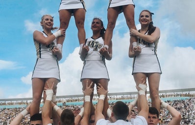 A group photo of the UCF Cheer team.