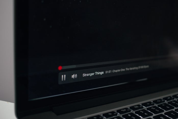 video player on laptop computer