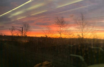 train sunset
