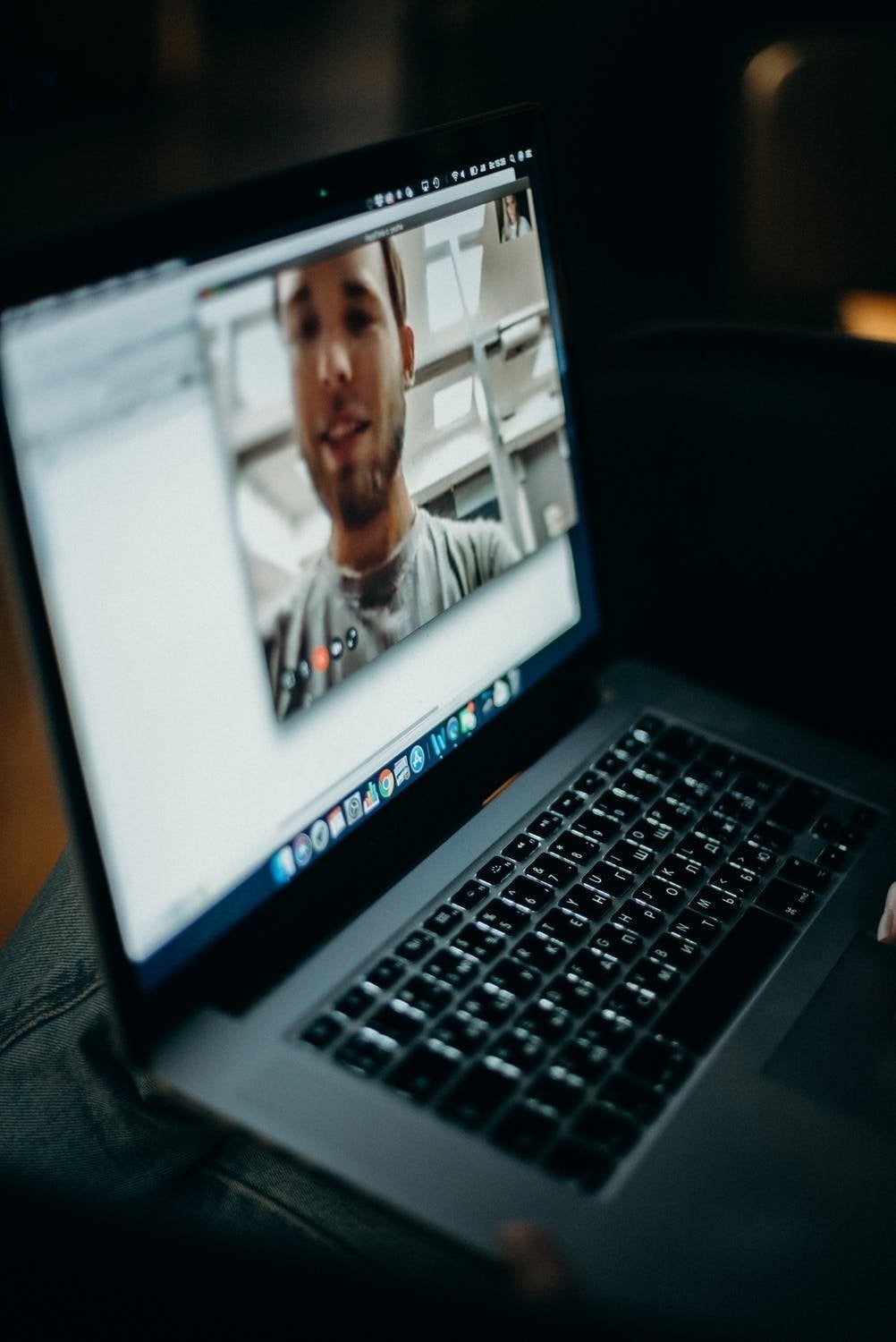 facetiming on a laptop