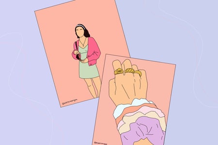 women with scrunchies