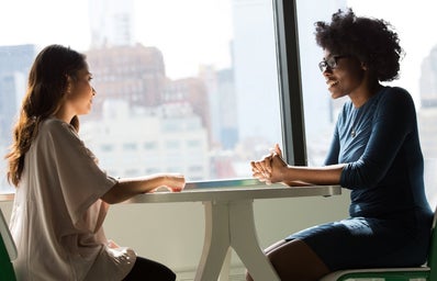 Two women interviewing
