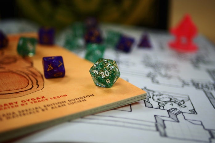 dungeons and dragons game and dice