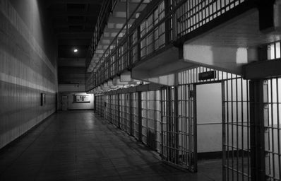 prison in black and white