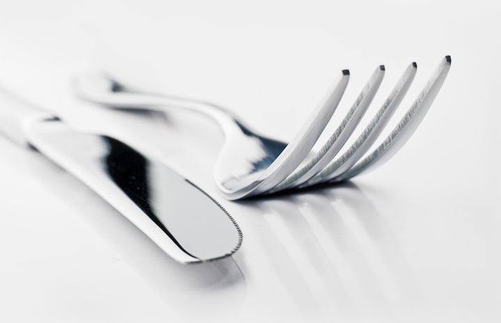 up close photo of fork and knife