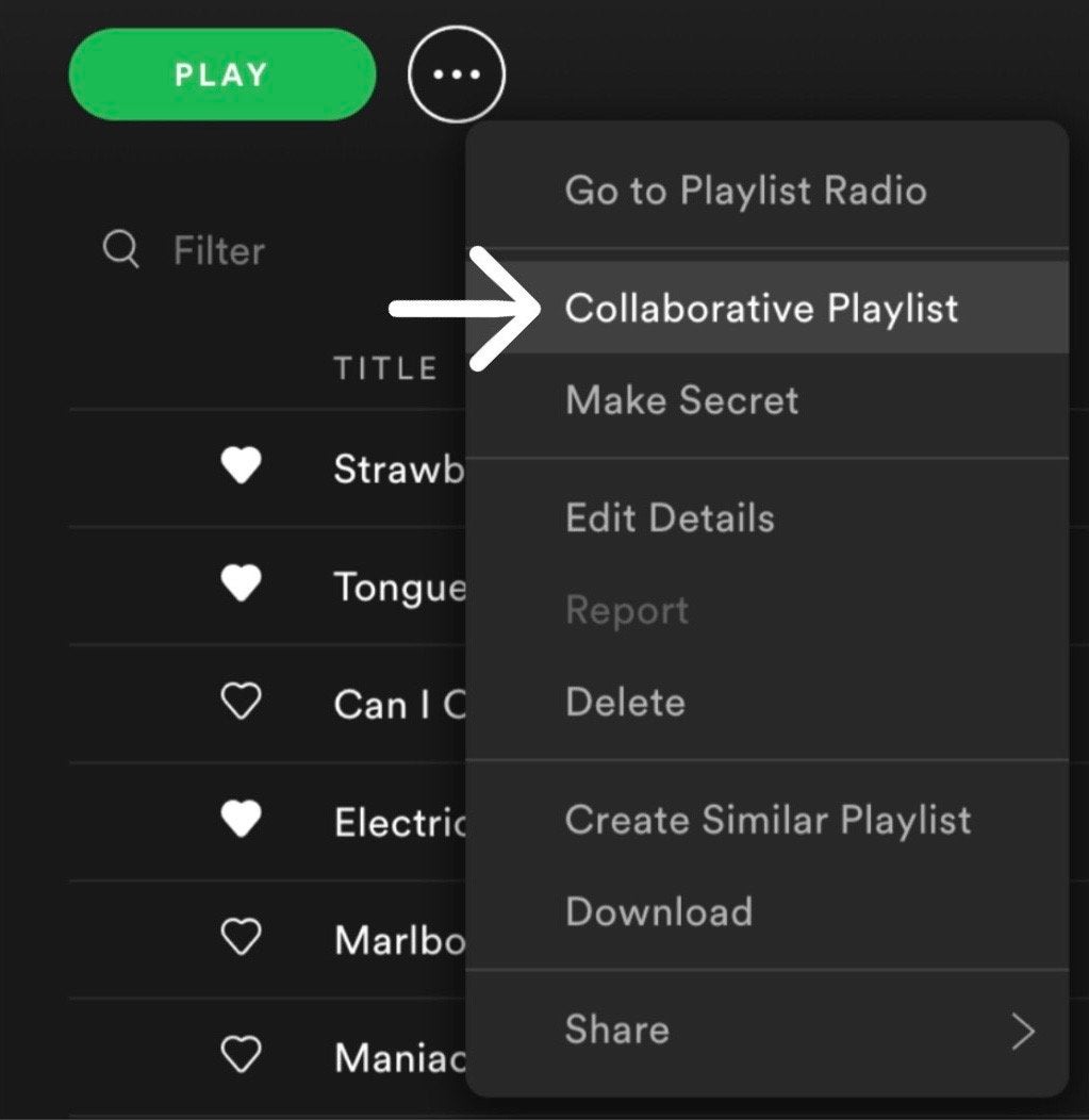 Spotify, collaborative playlist