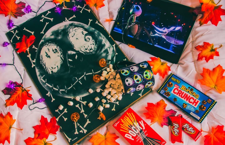 Halloween movie night with candy