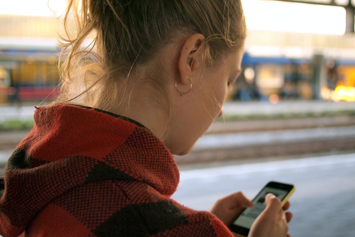 girl on her phone