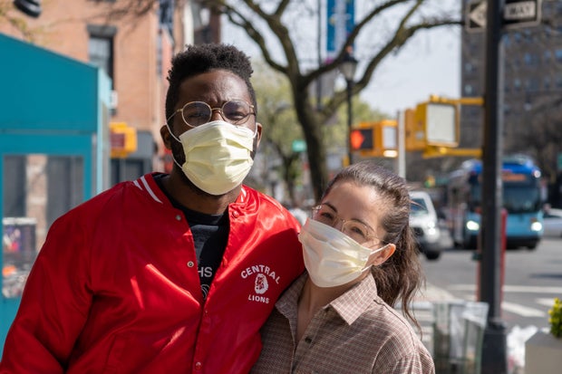 Couple walking during quarantine