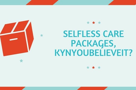 Selfless Care Packages, KynYouBelieveIt? Article Graphic. Made with Canva