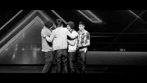 One Direction group hug from their X Factor days