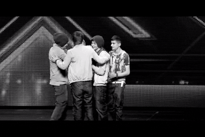 One Direction group hug from their X Factor days