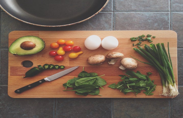 cutting board, cooking, ingredients