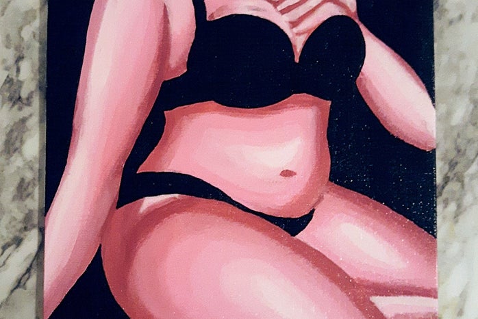 pink nude painting