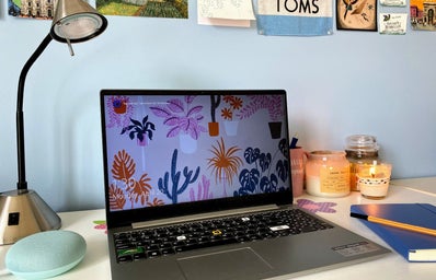 Open laptop sitting on a desk