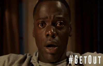 Chris, played by Daniel Kaluuya, in the get out movie