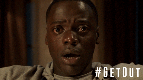 Chris, played by Daniel Kaluuya, in the get out movie