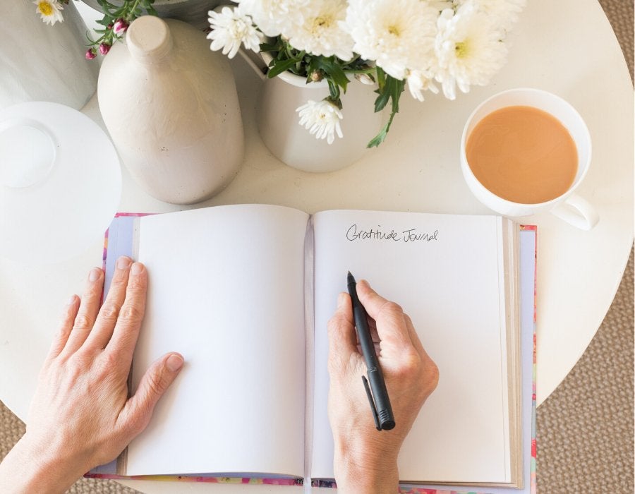 Pretty picture of a gratitude journal