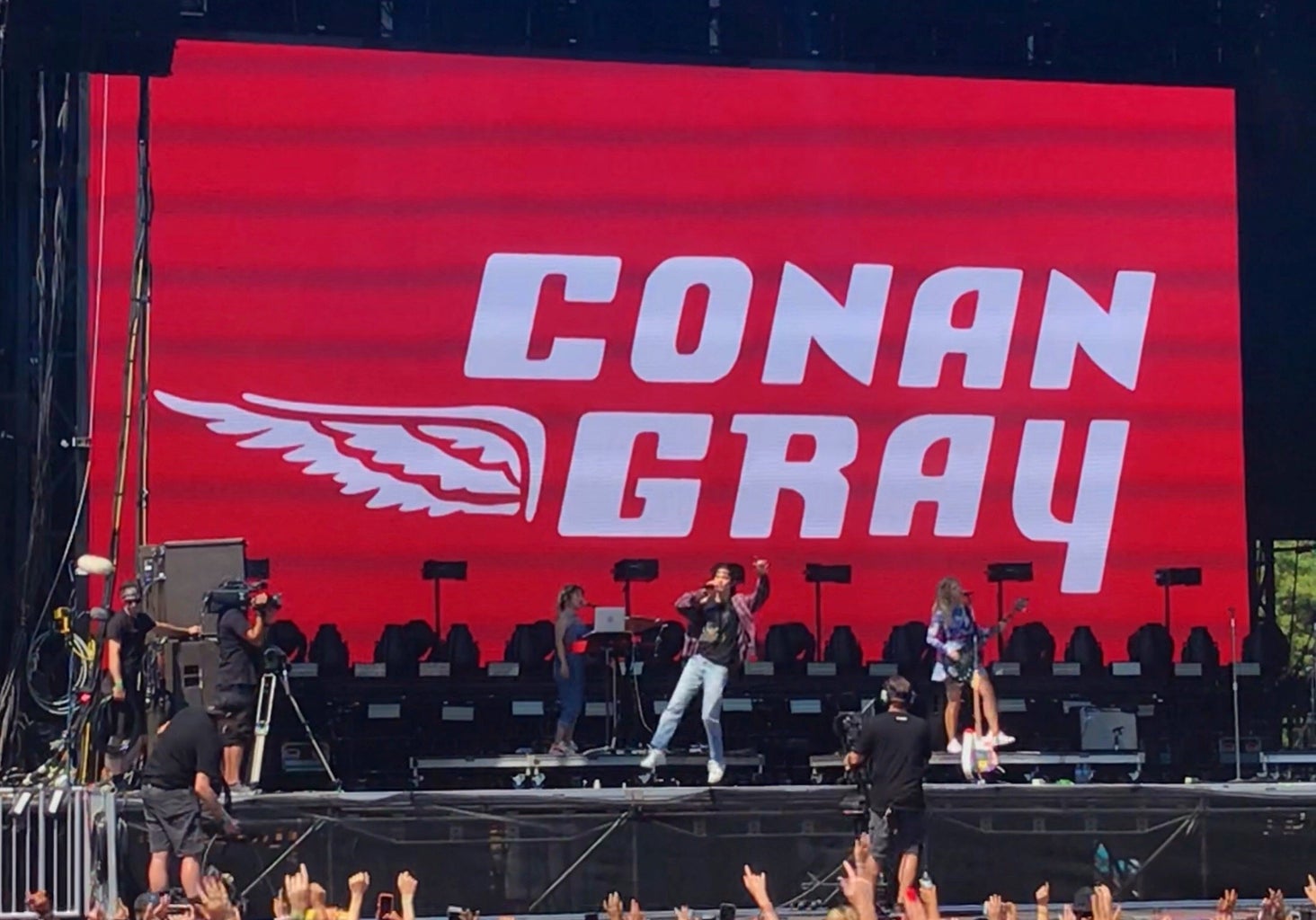 photo of Conan Gray performing onstage at Lollapalooza 2019