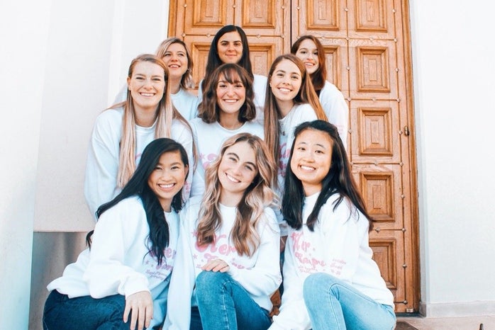 Loyola Marymount University Her Campus Executive Board, girls in college smiling