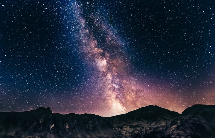 Galaxy of Stars behind mountains