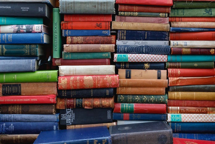 variety of book stacks