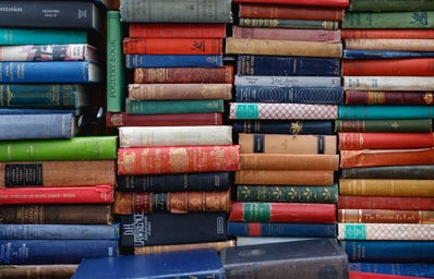 variety of book stacks