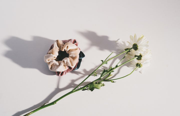 dainty flatlay of scrunchies and flowers?width=719&height=464&fit=crop&auto=webp