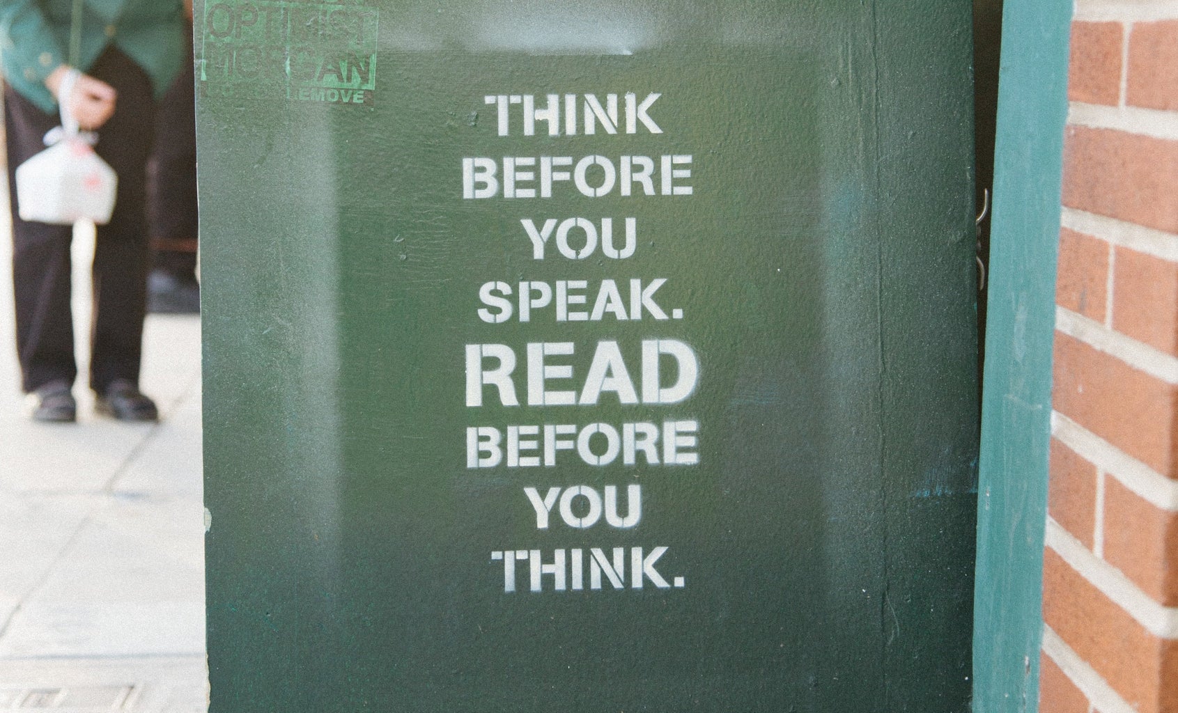 think before you speak sign