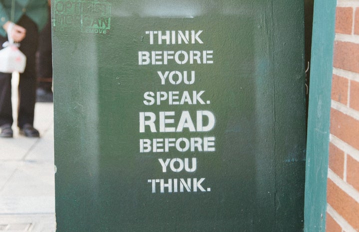 think before you speak sign