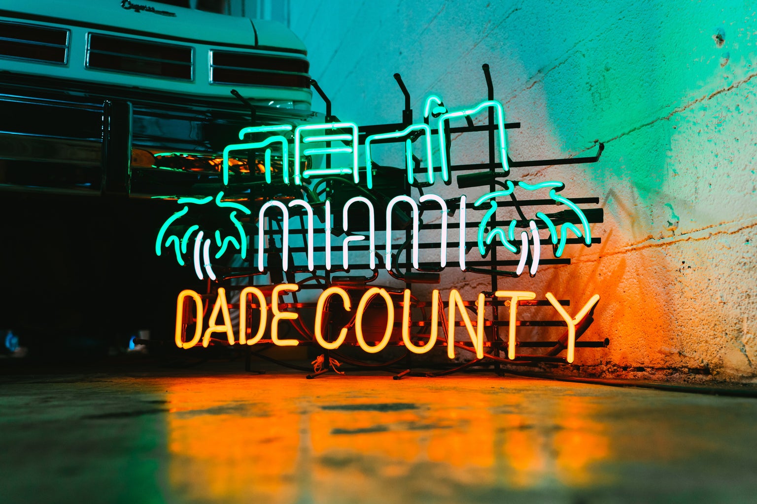 Miami-Dade neon sign