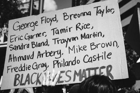 say their names black lives matter sign