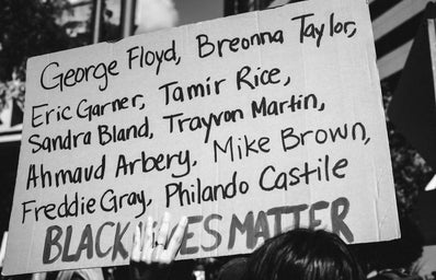 say their names black lives matter sign