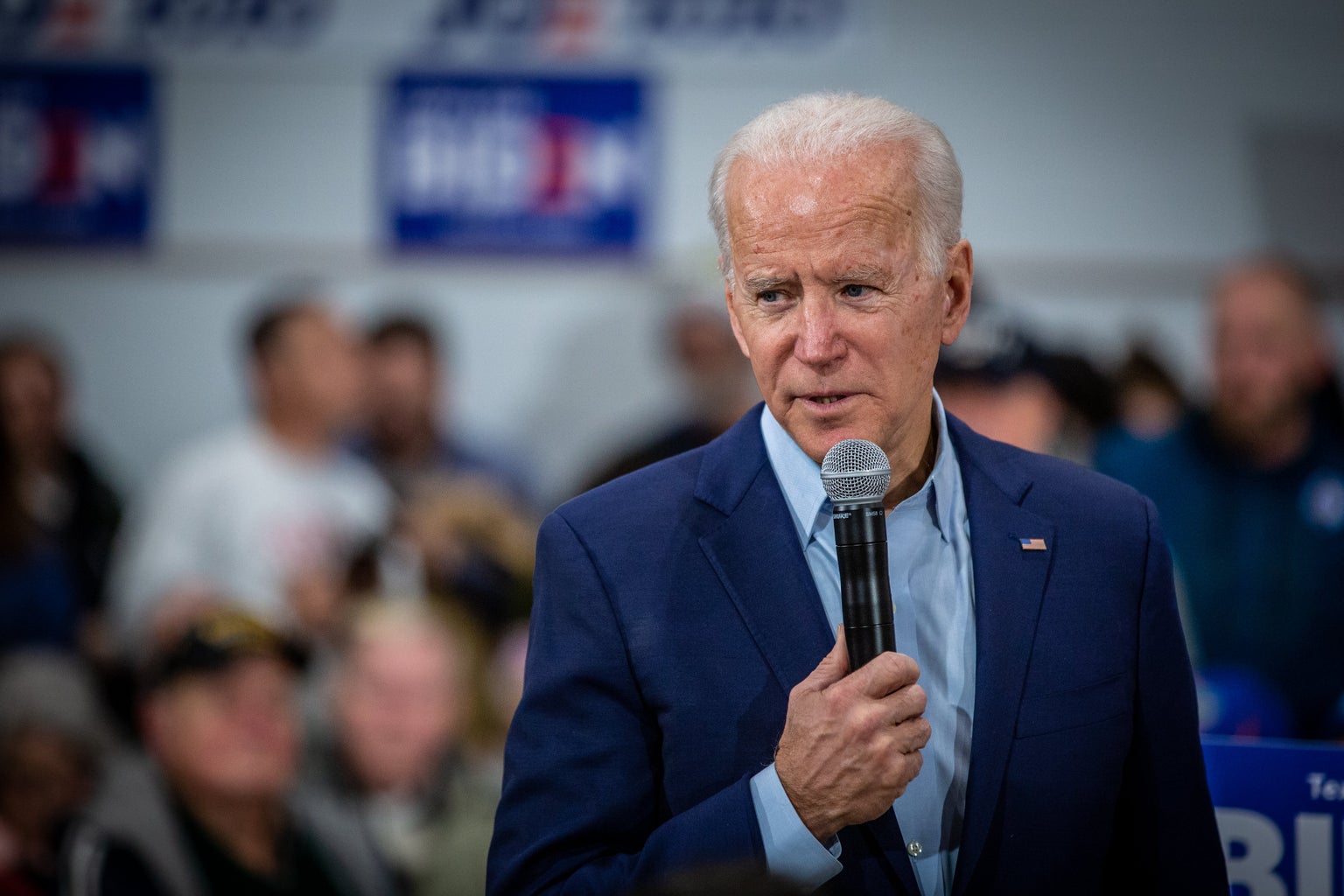 Joe Biden talks with voters