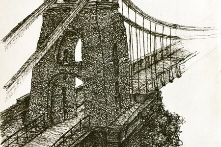 Drawing of Bristol Suspension Bridge