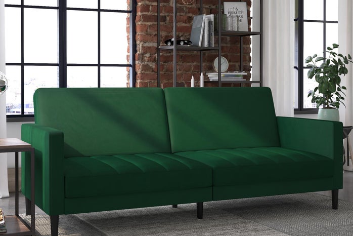 Liam Futon Couch Green Velvet?width=698&height=466&fit=crop&auto=webp