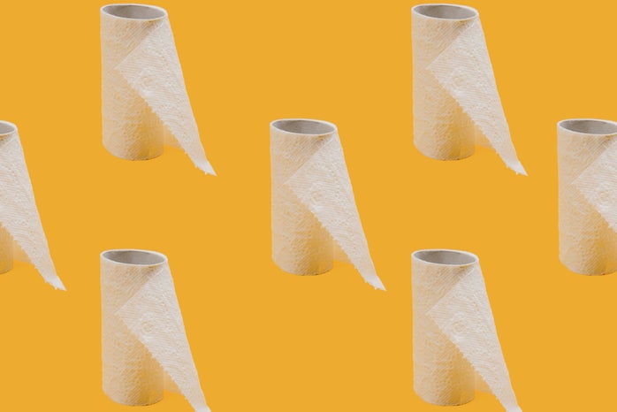 white tissue toilet paper roll
