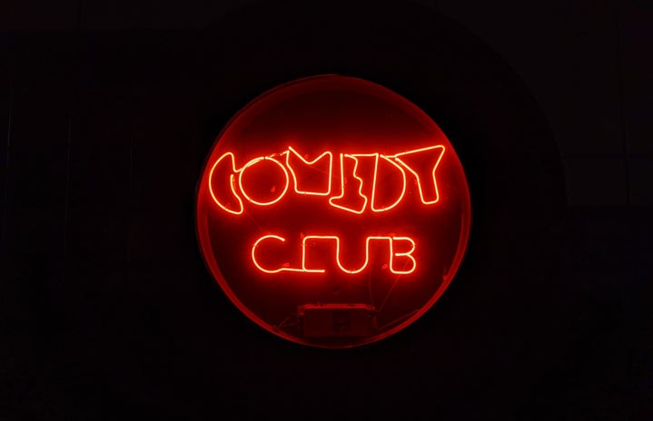 neon Comedy Club sign