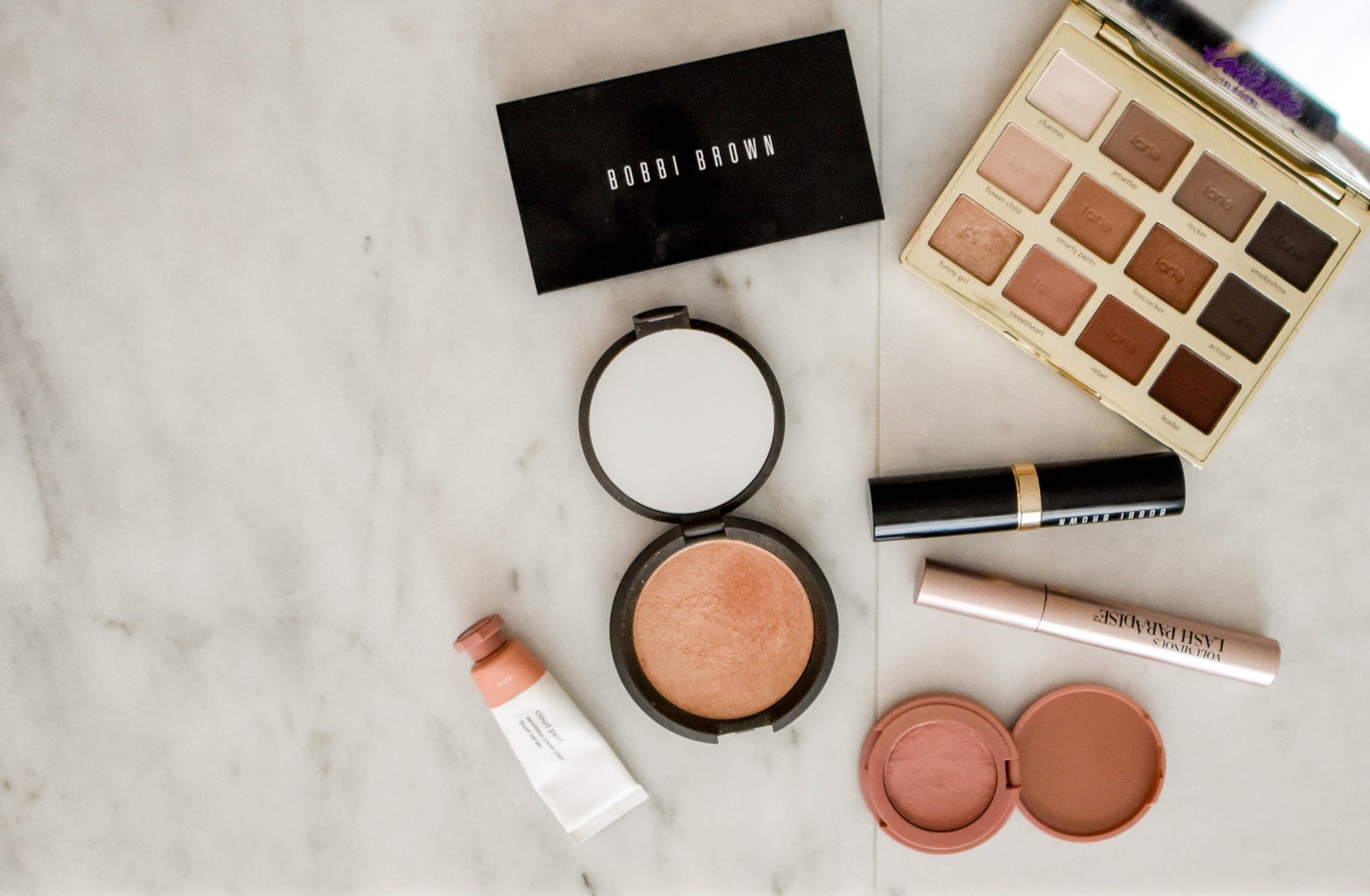 Bobbi Brown make-up on a marble table
