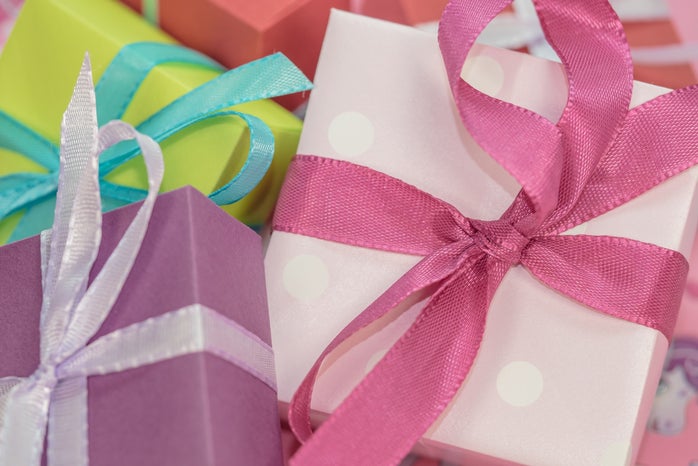 Pile of Multi Colored Gift Boxes