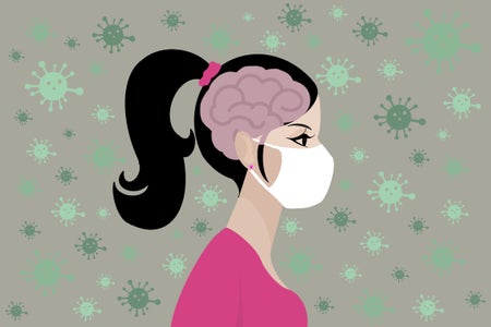Woman with mask graphic