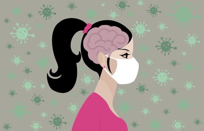 Woman with mask graphic