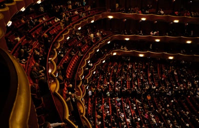 top-down photo of filled theatre seats