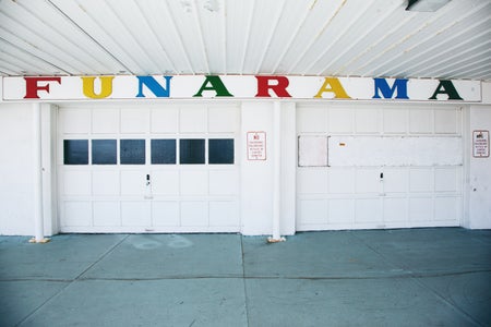 white red and yellow wall decor "Funarama"
