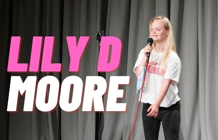 Lily D Moore on stage